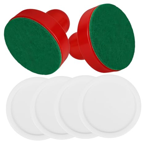 Ersatz Eishockeypucks für Tisch Hockey, 60mm Kunststoff, 1 Satz | Rote Schieber für Spieltisch, Glatte Form, Robust und Langlebig, für Indoor Spiel und Freizeit