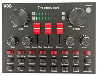 Streaming Sound Controller Including Vocal Effects Package Device Connectivitys And Ergonomic Knob Operations Systems Voice Effects Card For Live Broadcasting