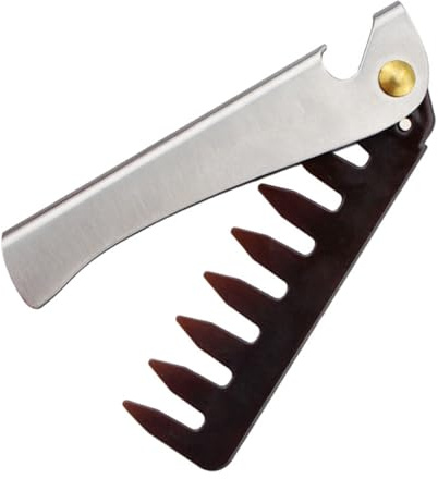 Inossidabile Pettine Nero Acciaio Pieghevole in Portatile da Uomo | Denti Larghi Lisci, Impugnatura Resistente, Design Compatto per Marito o Padre, Accessorio Pratico