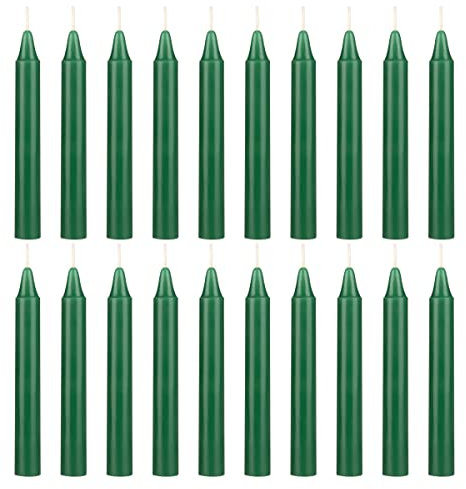 Mega Kerzen – geruchloses 10,2 cm Mini Chime Ritual Spell Taper Kerze, grün, 20 Stück