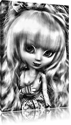 Pixxprint Pullip-Püppchen im 70er-Jahre-Stil, Größe: 120x80cm, Leinwandbild, fertig gespannt, Wandbild, Dekoration, Kunstdruck, kein Poster