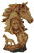 Everspring Import Company Harz Statuen Western Pferd und native american Chief Holz Look Büste Statue 21 x 29,2 x 10,8 cm Tan