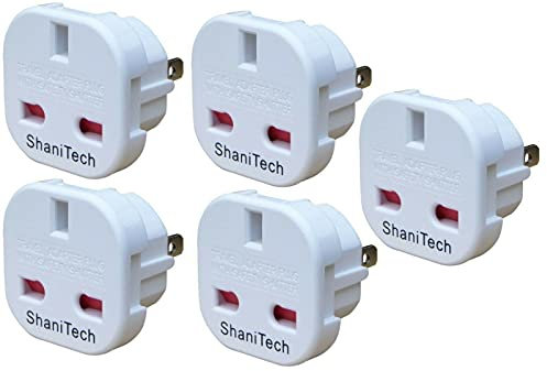 ShaniTech 5x UK to US, Canada, Japan, Thailand, Mexico, Jamaica, Dominican Republic, Barbados, China, Australia, New Zealand Travel Adaptor Plug Adapter