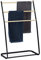 Relaxdays, noir Porte pieds, échelle, escalier 3 barres, métal bois support serviette bain, 86x58x30 cm, fer, 1 élément