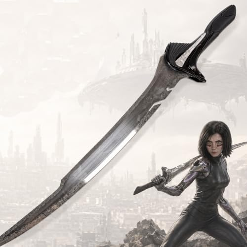 Swords and more Alita: Battle Angel Schwert - Alita's Damaszener-Schwert, Filmschwert Replik, Schwert Metall 94 cm, Cosplay Schwert für EIN Alita Kostüm