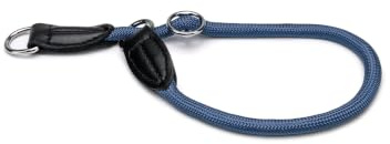 lionto Hundehalsband mit Zugstopp, Länge 35 cm, Dicke 0,8 cm, Blau | Trainingshalsband aus strapazierfähigem Nylon, mit robuster Schnalle, stufenlos verstellbar, D-Ring für Leinenbefestigung