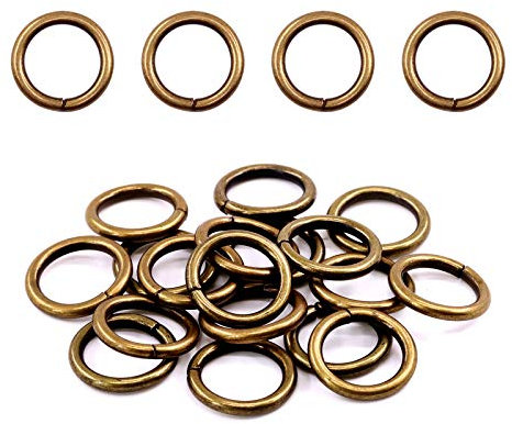 Swpeet 60 Stück robuste 1,9 cm – 16 mm bronzefarbene Mehrzweck-Metall-O-Ringe für Hardware-Taschen, Ring, DIY-Zubehör, Schlüsselanhänger, Gürtel und Hundeleine (Bronze, 3/5 Zoll)