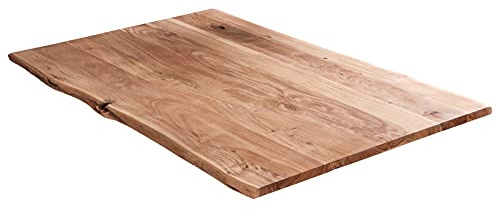 SAM Tischplatte 160x85 cm Akazie Natur 35 mm Baumkante | stilvolle Baumkanten-Platte, Akazienholz naturfarben massiv, pflegeleichtes Unikat