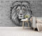 Photo Papier Peint Mur de briques gris lion 3D Intissé Décoration Murale XXL Poster Trompe l oeil Tableaux Muraux pour Salon Chambre Toile de Fond Mur 140x100cm