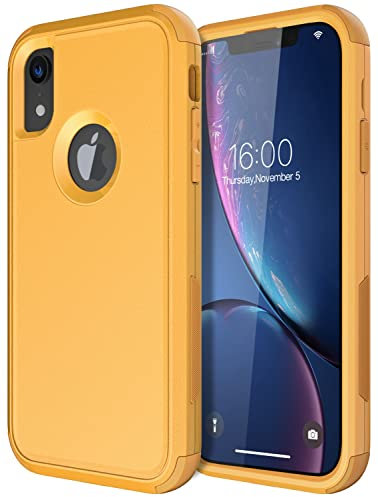 Diverbox for iPhone Xr Case [Shockproof] [Dropproof] [Dust-Proof],Heavy Duty Protection Phone Case Cover for Apple iPhone XR (Yellow)