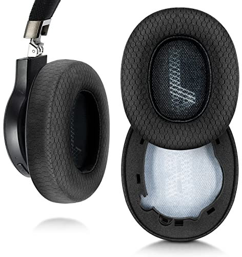 Ersatz-Ohrpolster, Ohrpolster für JBL E65 E65BTNC / Duet NC / LIVE650 BTNC LIVE660 BTNC Headset (schwarz/atmungsaktives Mesh)