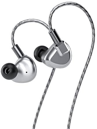 LETSHUOER S12 In-Ear Earphone 14.8mm Planar Magnetic Driver IEM HiFi Earphones with Silver Plated Monocrystalline Copper Cable Headphones Jack (4.4mm, Silver)