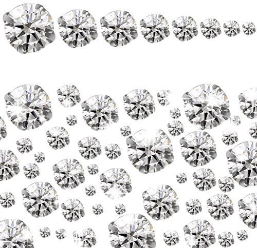 TOAOB 200 Pieces Crystal Sew on Rhinestone 3mm to 10mm Flatback Glass Claw Rhinestones Clear Gems for Crafts Jewelry Clothes Costume Shoes Dress Decorations