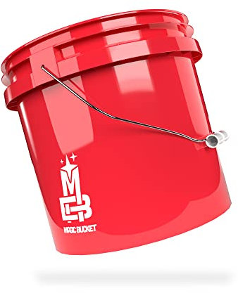 Magic Bucket | Wascheimer für Auto Handwäsche Rot | 3,5 US GALLONEN ca. 13 Liter | kompatibel mit Grit Guard, Detail Guardz Dirt Lock, Chemical Guys Dirt Trap, Gamma Lids