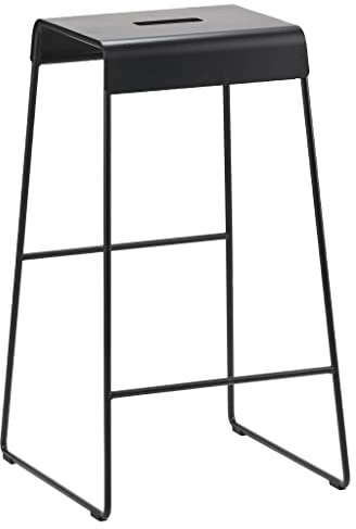 Zone Denmark A-Stool Barhocker – Minimalistischer Designhocker Mit Tragegriff – Platzsparender Küchen- Und Thekenstuhl Aus Pulverbeschichtetem Stahl – 38 x 38 x 65 cm – Schwarz