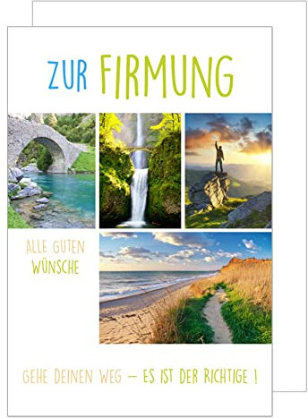 Edition Seidel Premium Glückwunschkarte zur Firmung mit Umschlag. Firmungskarte Grusskarte Strand Wasser Meer Junge Mädchen Karte (FI115 SW022)