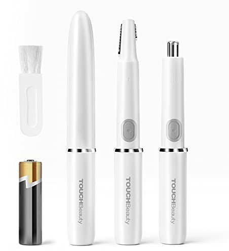 TOUCHBeauty Augenbrauenrasierer Nasenhaartrimmer Frauen 2 in 1, Präzisions-Damenhaarschneider für Gesicht, Ohren, Nase, Bikinizone und Körper TB-1458(Weiß)