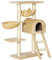 PawHut Kratzbaum für Katzen, Kletterbaum, Spielturm, stabil, mehrere Ebenen, Aktivitätszentrum, Höhe 98 cm, Beige