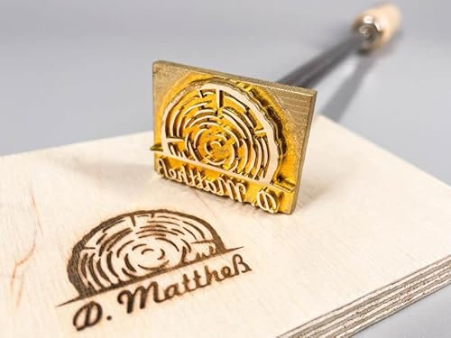 Dein Brandstempel elektrischer Schriftzug im Motiv Holzscheibe für Holz, Leder, Pappe - personalisiertes Brandeisen, individueller Brennstempel in 40 x 30 mm