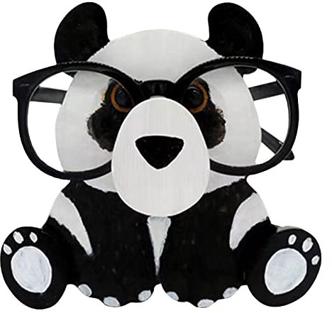 Brillenhalter Ständer, Holz Brillenhalter,handgefertigter Brillenhalter,kreativer niedlicher Tier-Brillenhalter,Lustige Sonnenbrillenständer,für Zuhause,Büro,Schreibtisch,Dekoration Zubehör (Panda)