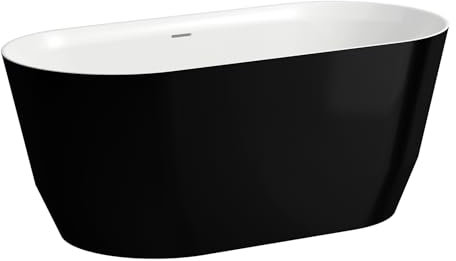 LAUFEN PRO Badewanne freistehend, Marbond, 1500x700x590mm, H2439520640001, Farbe: außen schwarz/innen weiß