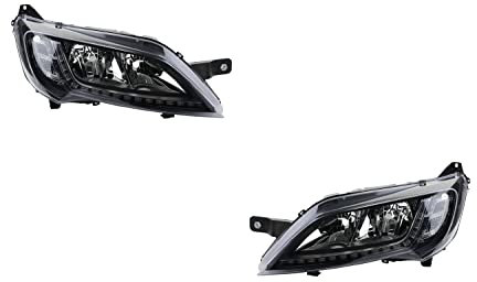 Johns, Scheinwerfer schwarz passend für Citroen Jumper III + LED TFL Set Links & Rechts