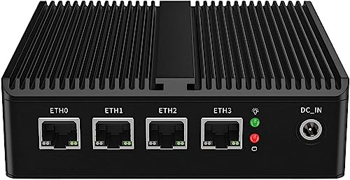 Micro Firewall Appliance, Fanlesss Mini PC, VPN, OPNsense, Soft Router, Intel Processor N100, H11, AES-NI, 4 x Intel 2.5GbE I226-V LAN, HDMI2.0, DP, 8GB DDR5 RAM, 512GB NVMe SSD