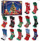 Souarts 12 Paare Weihnachtssocken Adventskalender 2024 Frauen, Erwachsene Kuschelsocken Damen Lustige Socken, Weihnachtskalender Christmas Socks