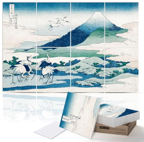 PINWELIFE® Wall Art Acoustic Panels, Sound Proof Absorbing Panels for Home/Office, Decorative Absorbing Dampening, Noise and Echo Cancelling, 120x80cm (Umezawa Manor in Sagami Province)