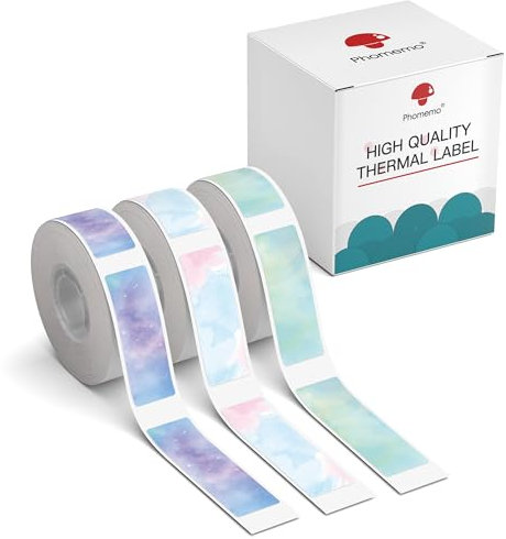 Phomemo 3 Rollen mit 160 Etiketten 12 mm x 40 mm für Q30 Q31 D30