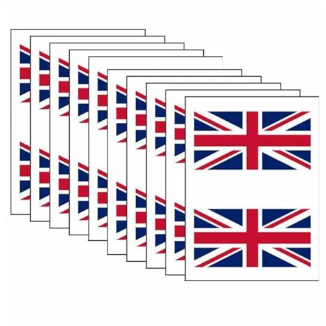 Temporary Tattoo Union Jack 20/30 Sheets Temporary Union Jack Tattoos Union Jack Flag Face Sticker UK Country Fan (Color : 20 stickers, Size : A)