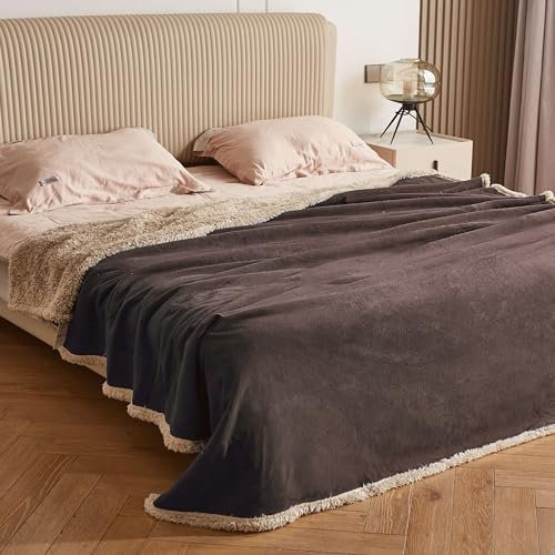 Catalonia Coperta Impermeabile di Classe, copriletto Divano Letto Coperta Accogliente slipcover Divano protettore Idrorepellente Lancio Coperta in Pile Sherpa per Letto Divano Divano 203x 229cm