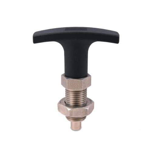 KINETIK MSystem - KM.RB-T Rastbolzen mit T-Griff Kontermutter DIN 439 Edelstahl Arretierbolzen, Federbolzen Dimension M16 x 1.5 mm