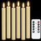 Hengrongshen 6 LED Stabkerzen, 25 cm Dünne LED Stabkerzen mit Timer und Flacker-Effekt - Fernbedienung für Innendekoration, Helloween Deko (inkl. Batterien)