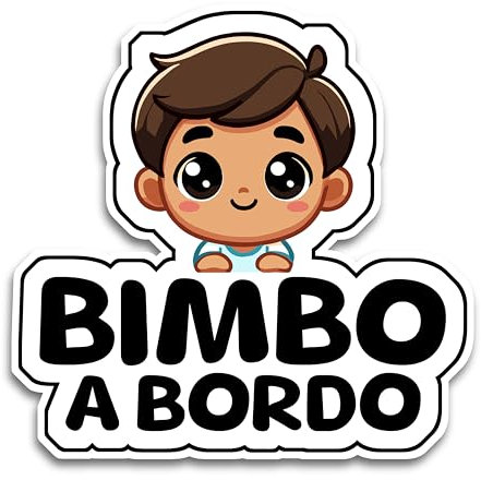 Bimbo a Bordo per Auto, Baby on Board Adesivo 16 x 15.5 cm, Resistente agli UV e Impermeabile, Italy Classic Sticker 6