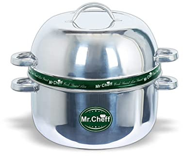 HIMANSH STORE - Cuociriso termico in acciaio inox con pentola da 1 kg (argento), 1 chilogrammo