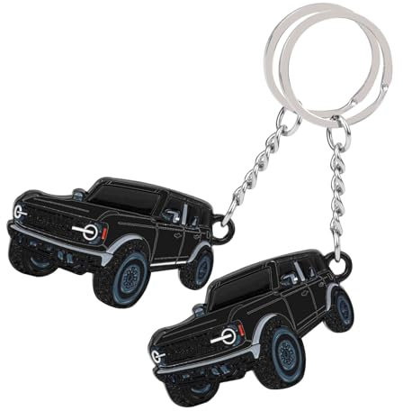 Lot de 2 Porte-clés de Voiture Compatibles avec Jeep, Pendentif de clé, Porte-clés Noir, Porte-clés Personnalisé, Accessoires de Porte-clés,Cadeau pour la Saint-Valentin, un Anniversaire, Noël