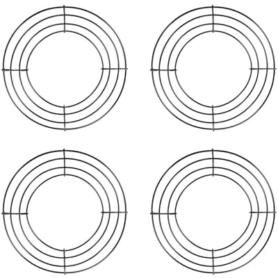 4 Stück Draht Ringe, 20cm Metall Draht Rahmen Rund, Weihnachtskranz Ring, Blumenkranz Rahmen, Kranzform aus Draht, Ring zur Herstellung eines Thanksgiving Hochzeit Weihnachten
