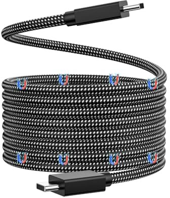 JianHan Magnetic USB C Cable Coiled 3.3ft/1m Organized Clutter-Free Self Coiling Magnetic USB C to USB C Cable 60W Fast Charging for iPhone 16,15,Samsung Galaxy S23 S22 S21,S20,Google Pixel,LG Black