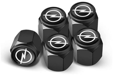 MEDAPI 4 Stück Auto-Reifen Ventilabdeckung für Opel Astra H G J Corsa Vectra C D, Autoventil Kappe Dichtung Ventildeckel Reifen Ventilkappen ZubehöR,Black