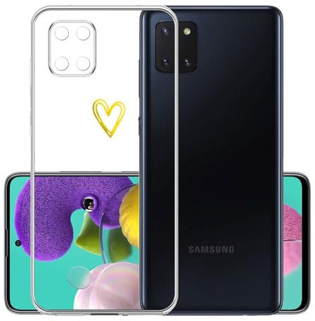Demnkun Handyhülle für Samsung Galaxy Note 10 Lite Hülle Durchsichtig, Dünne Weiche Silikon Transparent Samsung Galaxy Note 10 Lite Schutzhülle mit Liebe Herz, Nie Vergilbung Kratzfest Klar cover case