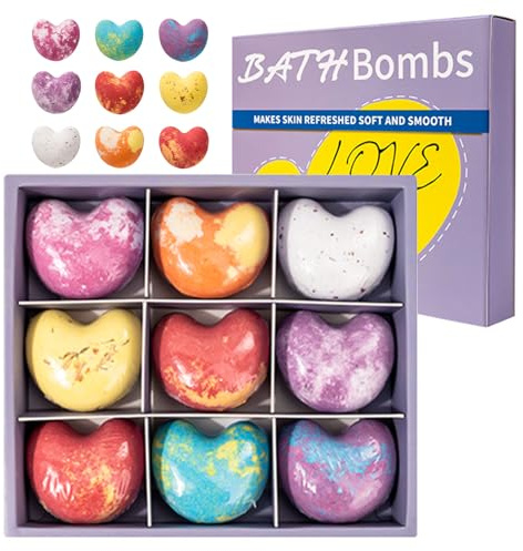 Xsybegdlk Badebomben Geschenkset, 9 PCS Badebomben Kinder, Badekugeln-Set fr Frauen, Anwendbar auf Frauen, Ehefrau, Geburtstag, Valentinstag, Jubiläum and Muttertagsgeschenk