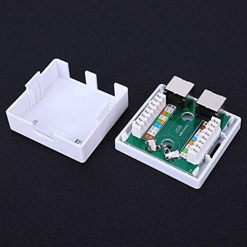 Box Jack RJ45-8P8C Wall Connector Adapter 2 Ports Adapter Desktop Box for Network Expansion