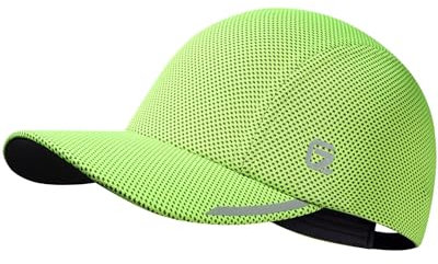 GADIEMKENSD Cooling Men’s Running Hat Performance Mesh Hat - Excellent Ventilation, Lightweight, Reflective Safety. Fluorescent Green