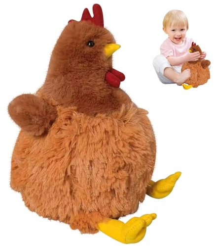 PLLYPE Huhn Plüschtie, 23CM Plüschtier Stofftier Huhn, Simuliertes Tier Huhn Plüschtier, Realistische Huhn Plüschspie, Geschenk für Freunde und Kinder
