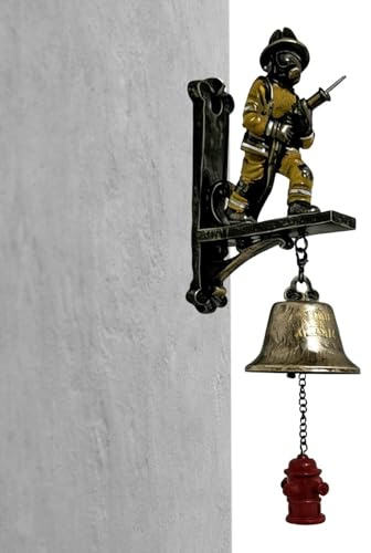 Vintage-Türklingel Im Feuerwehr-Stil, Türklingel-, Türklingel Für Haustür, Garten Und Heimdekoration, Geschenk Für Feuerwehrleute Und Enthusiasten, Länge 25 cm