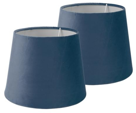Lampenschirme, 2er-Set, konische dekorative Lampe aus Samt, moderner Tischlampenschirm aus Stoff für die Bodendekoration am Bett zu Hause (6,5 Zoll x 8,46 Zoll x 6,3 Zoll) (Blau)