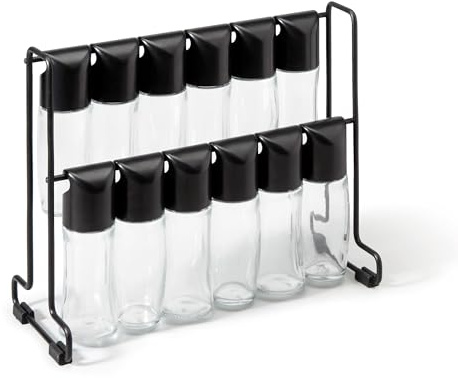 Metaltex Gewürzgläser Set 12-tlg. mit Ständer – Nachfüllbar & inkl. Zubehör