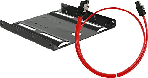 DeLOCK Adapter HDD/SSD 2,5 zu 3,5 Einbausatz Rahmen + SATA III 6GB/s 50cm Kabel rot