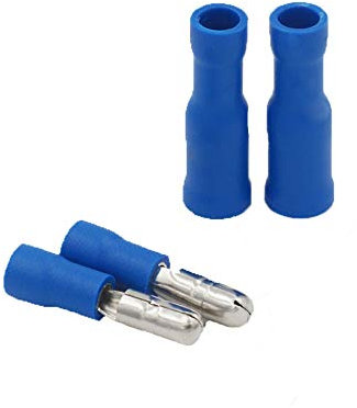 Grapelet 100 connettori a crimpare a proiettile per cablaggio audio con terminali completamente isolati, raccordi a crimpare in blu